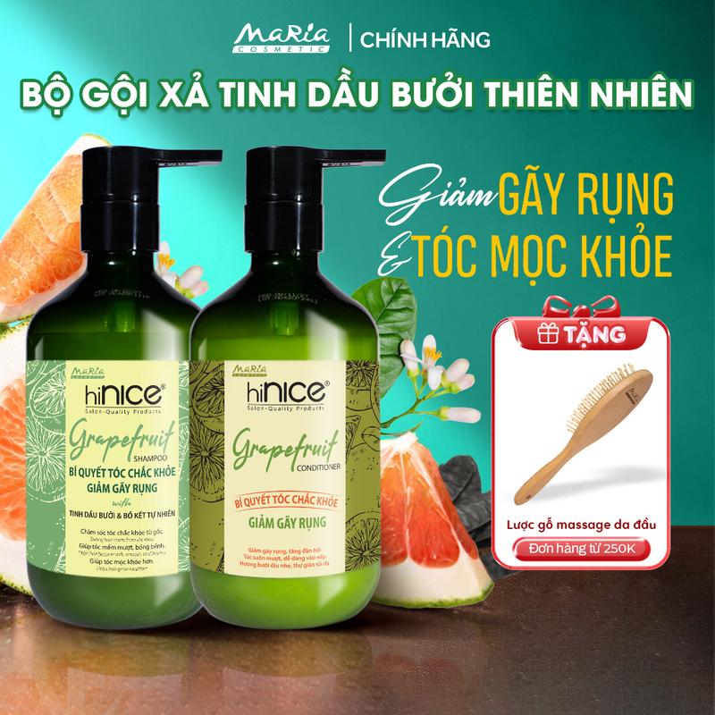 Bộ Dầu Gội Kem Xả Tinh Dầu Bưởi Thiên Nhiên hiNICE Grapefruit Dành Cho Tóc Gãy Rụng