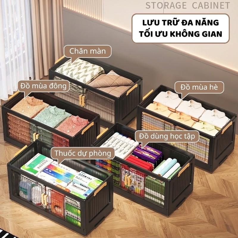 niceoneno.1 Tủ Nhựa Gấp Gọn ENODA HOME, Tủ Đựng Đồ Đa Năng Màu Trong Đen Hiện…