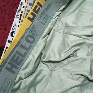 Yooyi Bundle 5Pcs/10Pcs Boxer Celana Dalam Pria Dewasa Fashion Men Hello High Quality Remaja Jumbo Sampan Katun Bahan Adem Lembut 3XL 4XL 018 boxer  priamurah