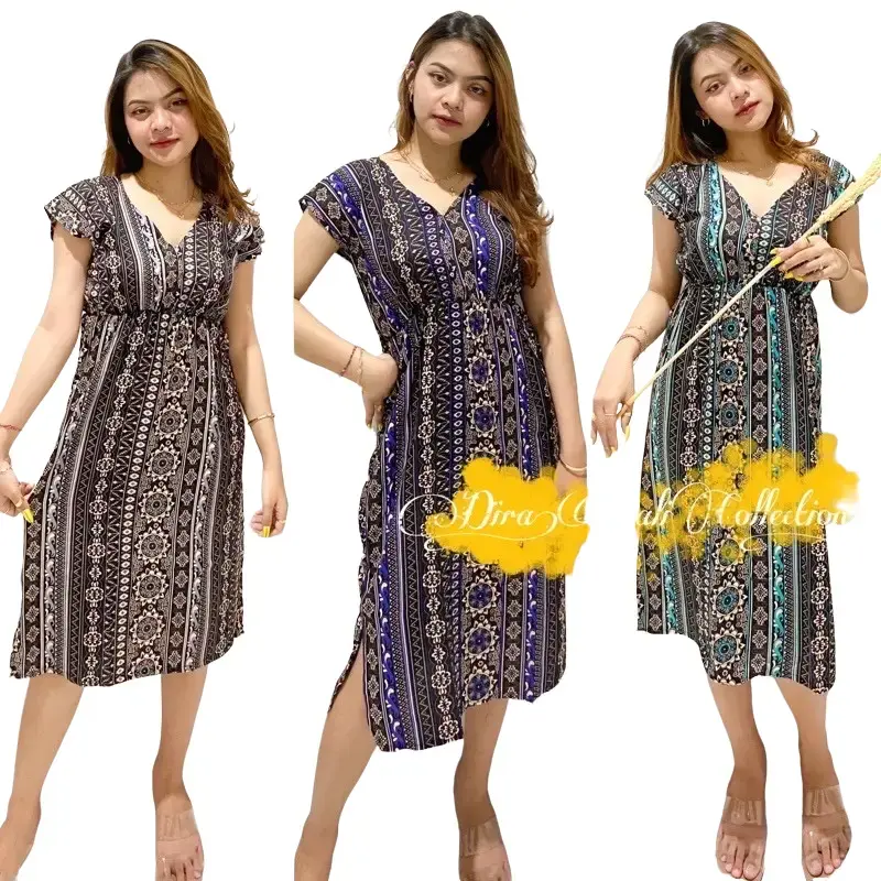 [Dirabali Collection] Dress Manohara motif Etnik Bali Dress Wanita Adem Bahan Rayon Baju Daster daster remaja