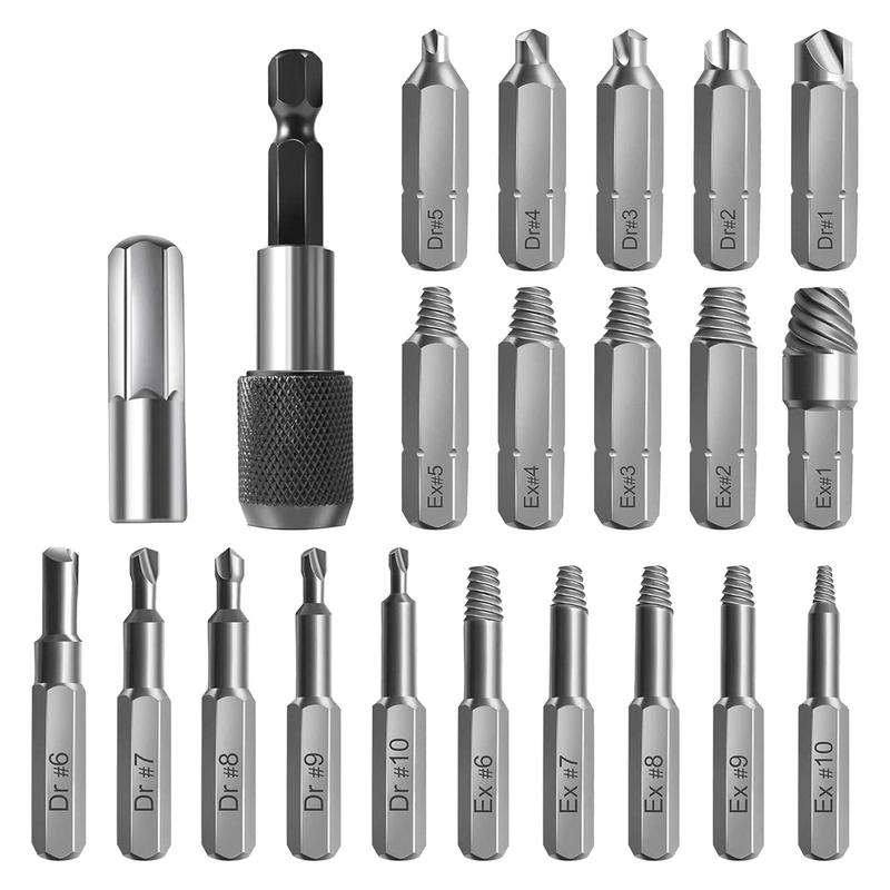 High Speed Steel Screw Extractor Set, Broken Bolt Universal Removal Tool Set, Car Mechanical Anti-slip Durable Repair Tool, Industrial Grade High Hardness Screw Extractor Kit 0