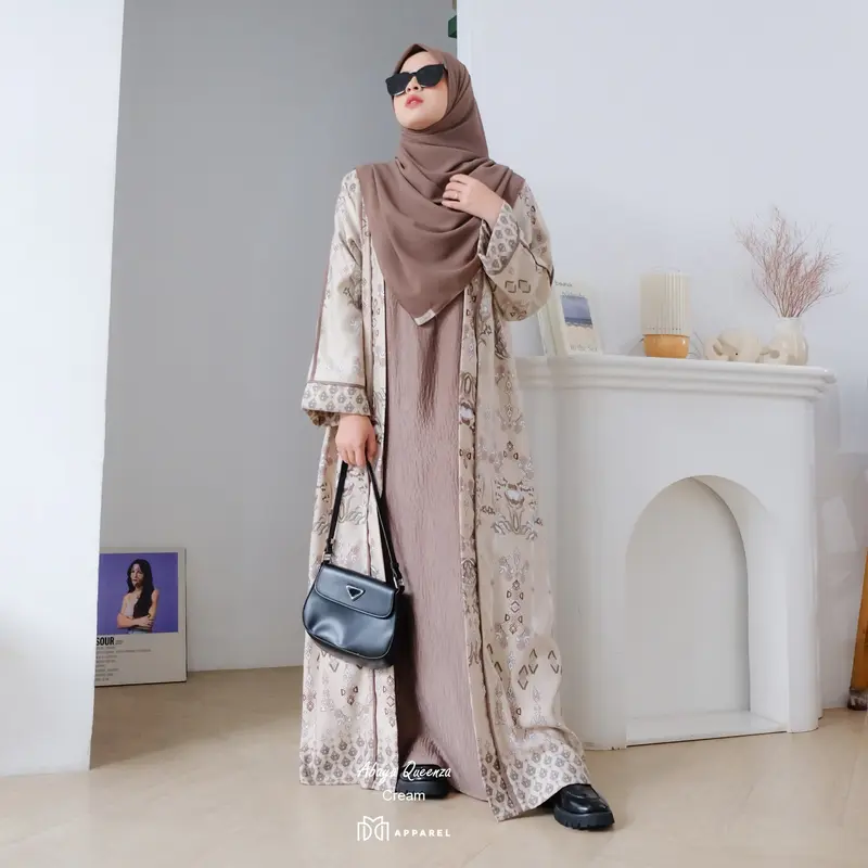 Dmd Apparel - Abaya Raudah armaniesilk kombinasi marbela silk Gamis Cantik Lebaran Simple 3
