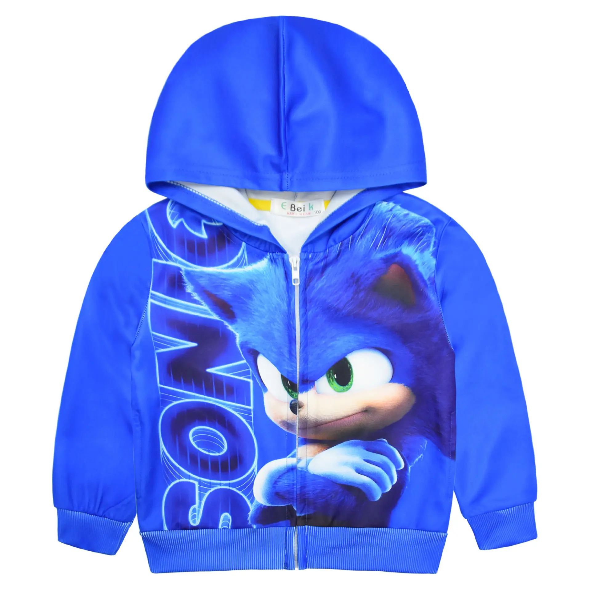 Boys Cartoon Jacket Sonic Hooded Casual Clothes