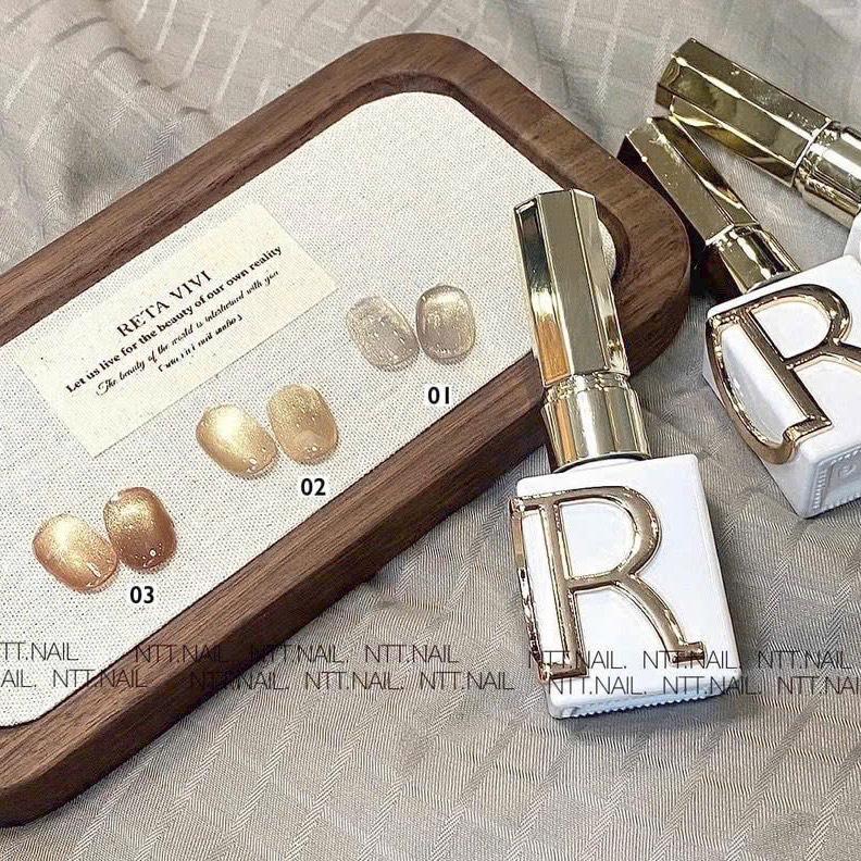 Sơn Gel Mắt Mèo Kim Cương Ánh Vàng CR Siêu Lấp Lánh Làm Nail Chất Sơn Dirse Đậm Đặc, Lên Màu Sáng Loáng