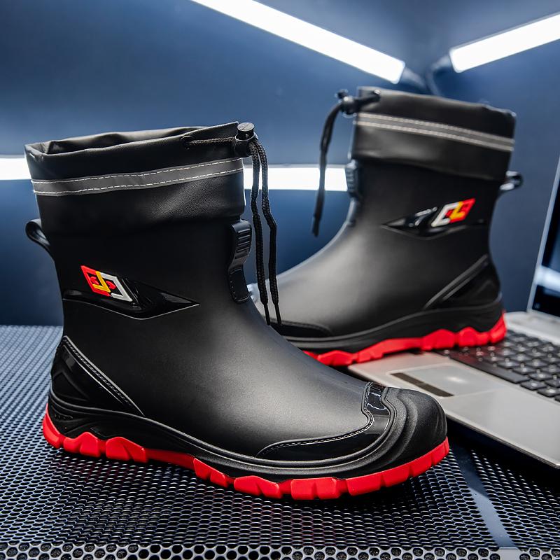 Giày Cao Su Cho Nam, Hàng Mới Về, Thích Hợp Sử Dụng Trong Công Trường Xây Dựng, Chống Thấm Nước, Chống Trượt, Bền, Bảo Hộ Lao Động, Giày Đi Mưa, Thích Hợp Cho Sử Dụng Ngoài Trời Và Cắm Trại, Phong Cách 2024, Giày Chống Thấm Nước
