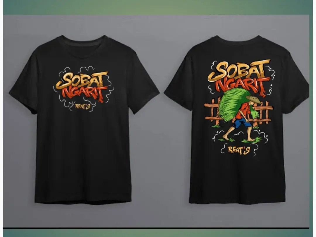 Kaos sobat ngarit bahan combet 24s gramasi 200gsm kaos pria dan wanitaBaju