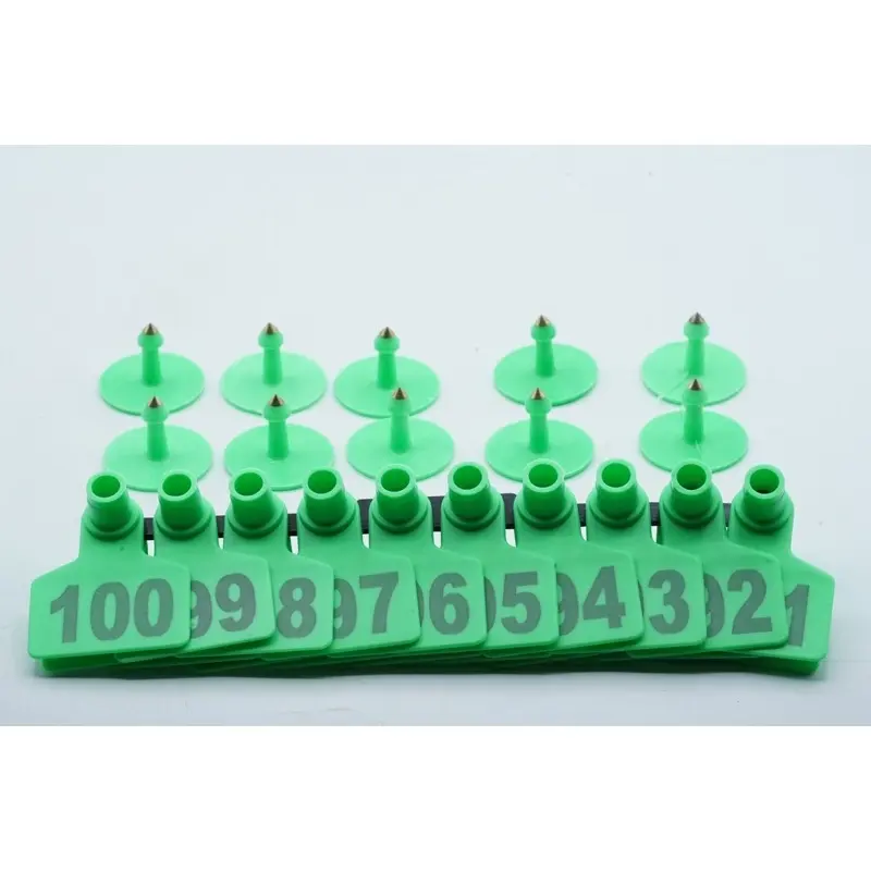 Green 100pcs Tag Telinga Hewan Ternak Babi Sapi Domba Kambing Ear Tags Cattle Sheep Pig Cow Animal Identification Card Label - SKU 2.007.0263 - 03098 Green