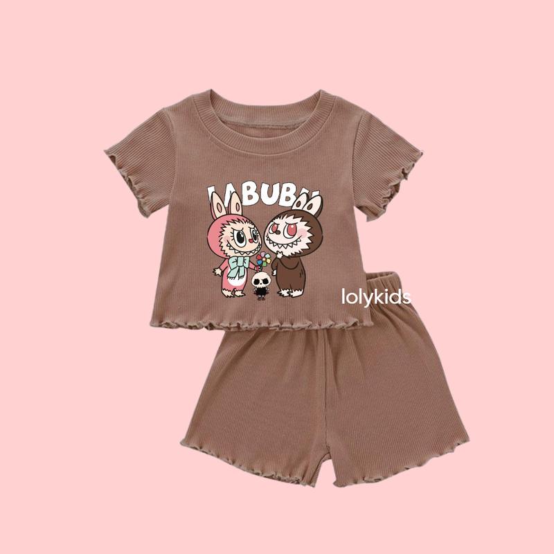 COD SETELAN ANAK KNIT LENGAN PENDEK ONESET ANAK CEWEK COWOK UNISEX STELAN ANAK KEKINIAN TERBARU 5