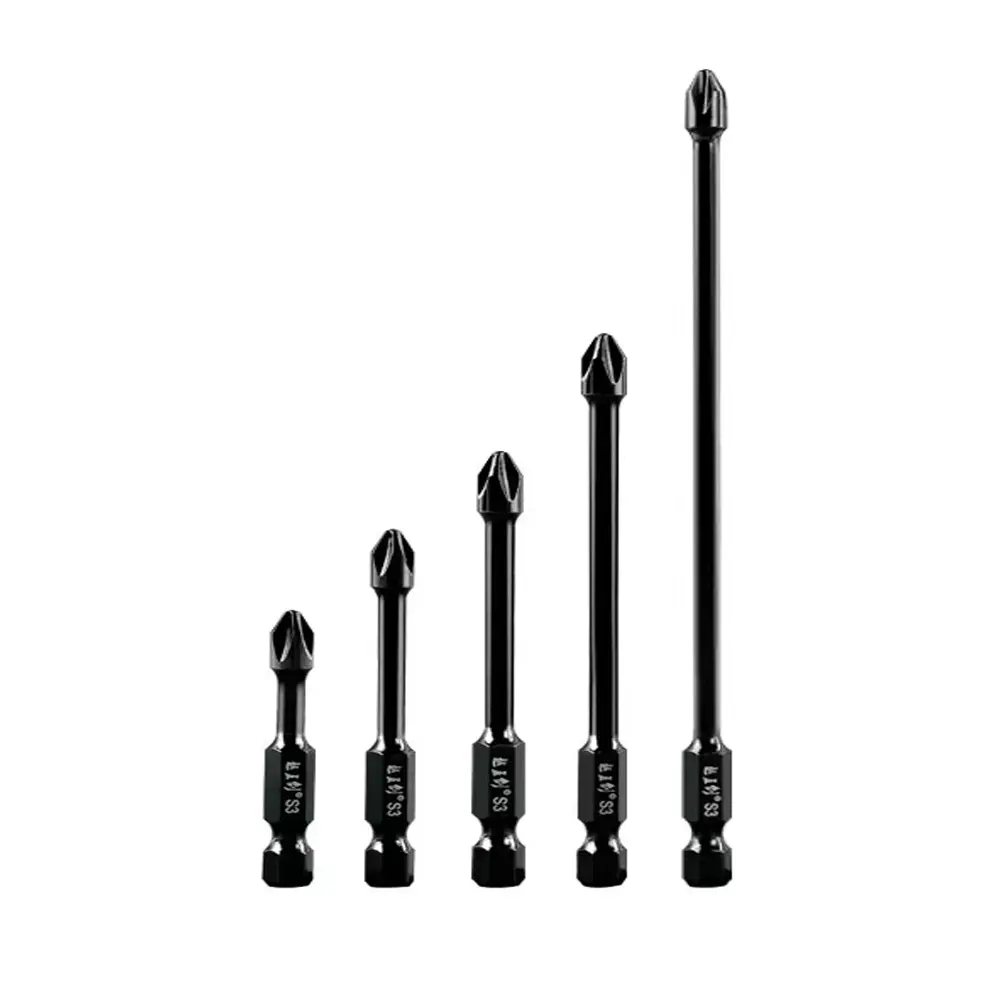 12-Piece Magnetic Cross Driver Bit Set – PH2 Phillips Impact Bits With 1/4 Inch Hex Shank, 6 Lengths