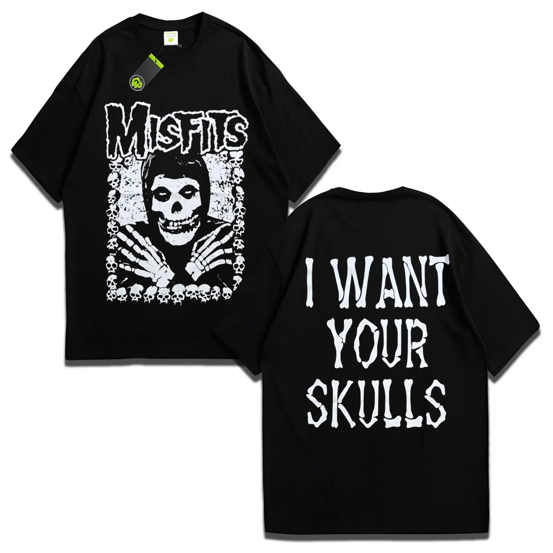 T-shirt Band Skena Vintage Woopie Project Motif MISFITS MCR Hitam Keren | Baju Atasan Pria Dewasa Katun Combed Lembut Sablon Plastisol Kaos Distro Cowok Oblong Pendek Santai