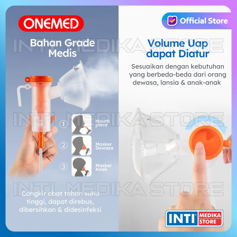 ONEMED - Nebulizer Portable 405A | Alat Terapi Uap Pernafasan One Med 2