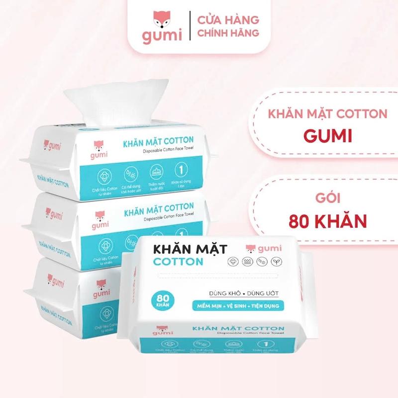  Combo 3 gói khăn mặt khô Gumi dùng 1 lần lau khô lau ướt - Khăn lau mặt dùng một lần 