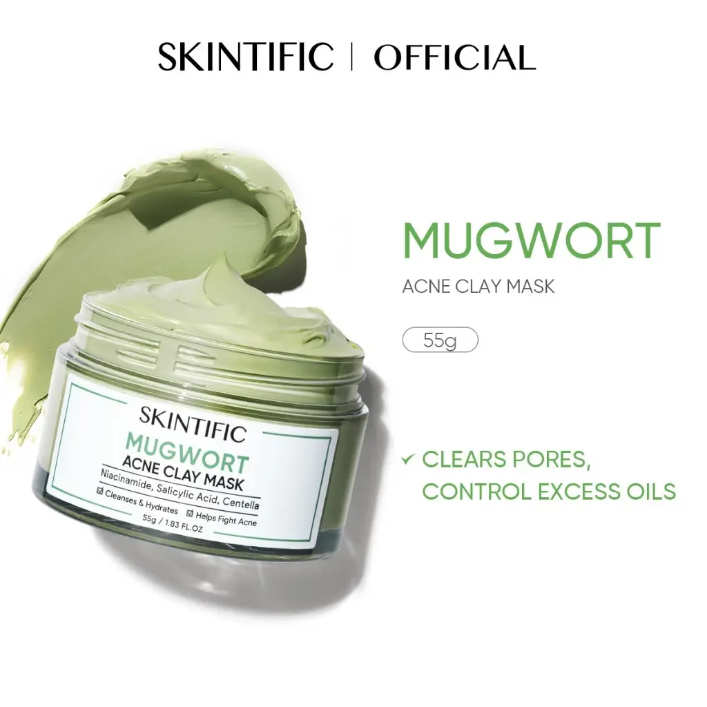 SKINTIFIC Mugwort Acne Clay Mask - for Oil Control & Reducing Redness
