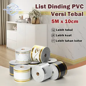 List Dinding PVC Versi Tebal Tebal 5m x 10cm – Anti Air, Mudah Dipotong & Dipasang Cocok untuk ruang tamu, kamar tidur, dapur, dan area rumah lainnya