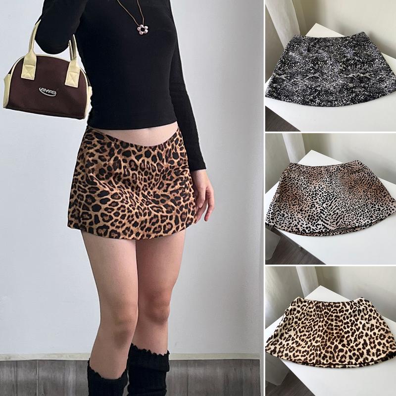  Chân váy A Da Thú Chất Chơi -  1997.LOG  - Cạp Thấp Ngang Eo - Có Quần Bảo Hộ thun co giãn mềm mịn. Kiểu Da BÁO DA BEO DA CỌP DA TRĂN RẮN DA ĐỘNG VẬT 