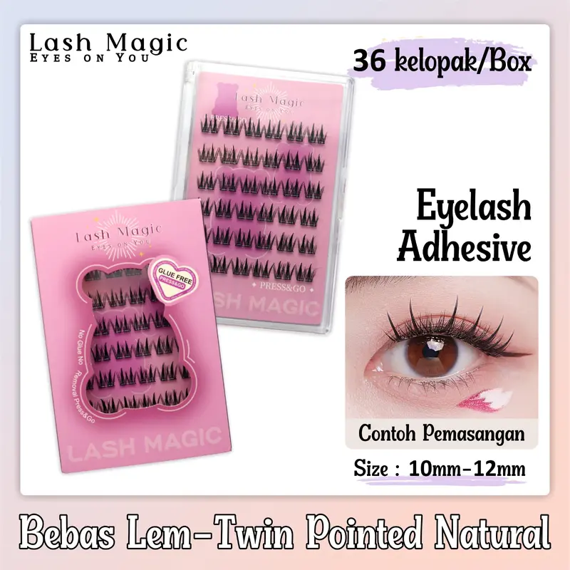 EYELASH EXTENSION LANGSUNG TEMPEL / BULUMATA PALSU CLUSTER INDIVIDUAL TANPA LEM 10MM - 12MM mata yang dramatis dan penuh Douyin look Anime look Cosplay look Bold Party Hang Out Wisuda Kantor Dinner Bulumata Wispy Eyelash Extension FREE Tweezer TRILOGY 0