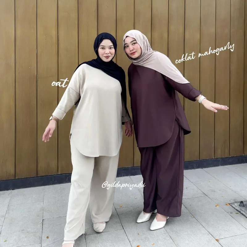 (Hanya Set Wanita) Nan x Gilda Priyadi - Setelan Aurell Batwing Oversize Looks//Setelan Wanita Muslimah 4