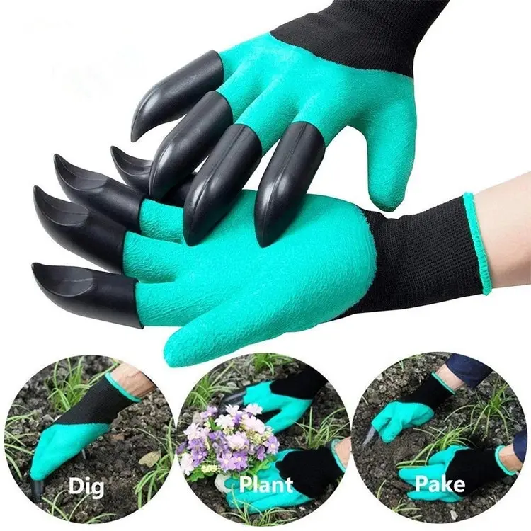 Sarung Tangan Berkebun 4 Cakar Taman Waterproof Genie Gloves Garden Gloves Peralatan Berkebun Cakar Set