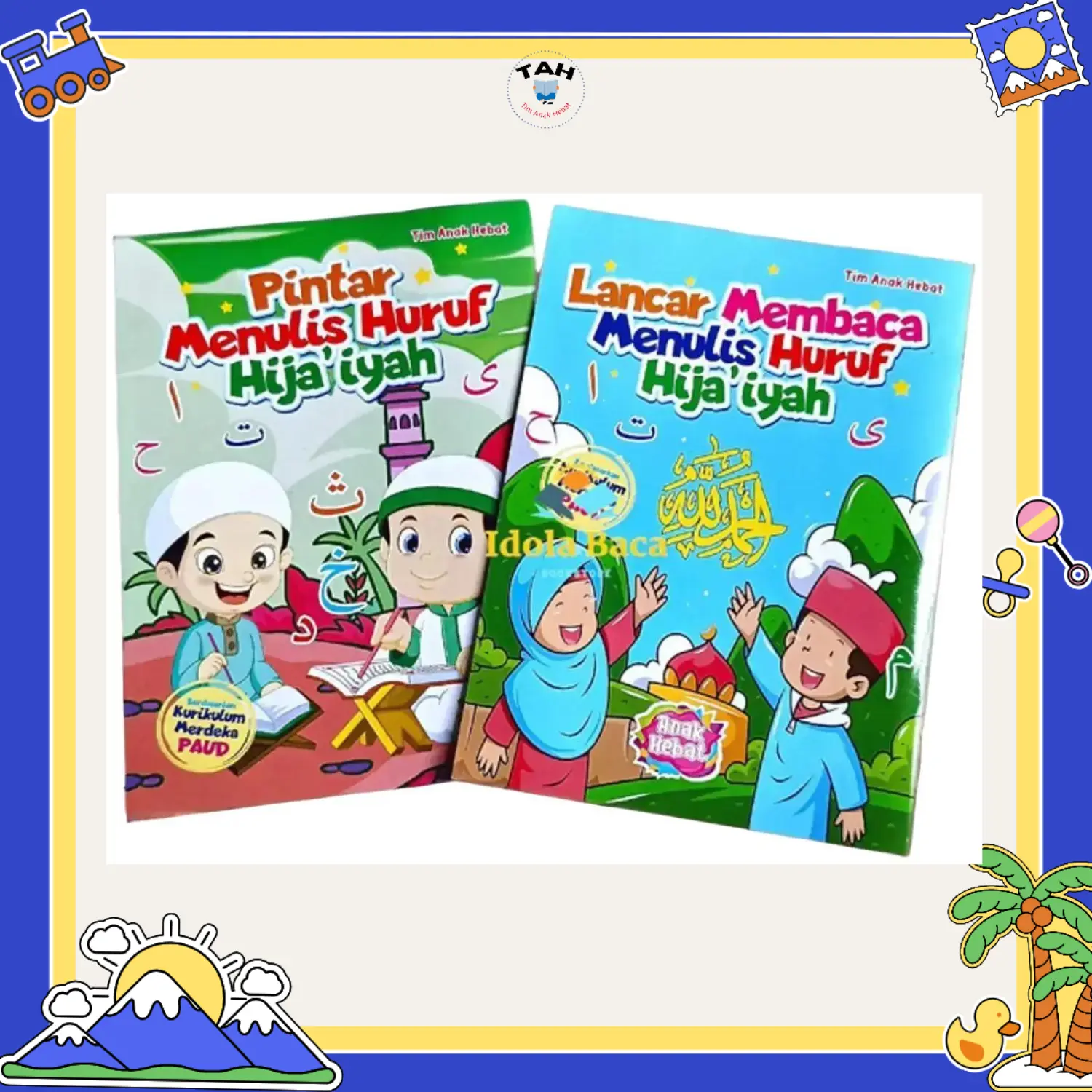 Buku Pintar Menulis Huruf Hijaiyah dan Lancar Membaca Menulis Huruf Hijaiyah (Paket 2 Buku) Full Colour - TAH Belajar Stationery