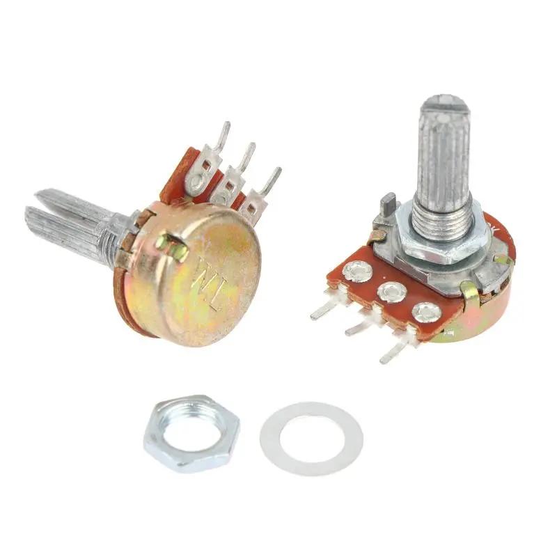 Bền wh148 Duy Nhất Potentiometer 10Pcs B Loại 1K-500K 15/20Mm Trục Có Thể Điều…