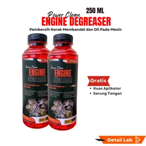 Detail Lab Promo 2 Pcs Power Clean Engine Degreaser 250 ml Pembersih Kerak Mesin Kendaraan Solusi Perawatan Krengkes Motor Gratis Kuas Aplikator & Sarung Tangan