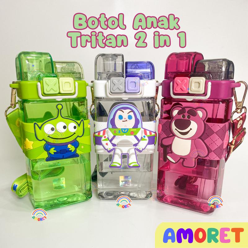Product Introduction of ￼Botol Minum Anak Sanrio 2in1 520ml Tritan Dual Fungsi Kuromi Melody Cinnamoroll BPA Free Sedotan Tali 1