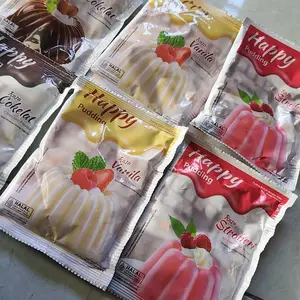 Happy Puding Stroberi Cokelat Mangga Vanila Taro 60gr Pudding Bubuk Susu