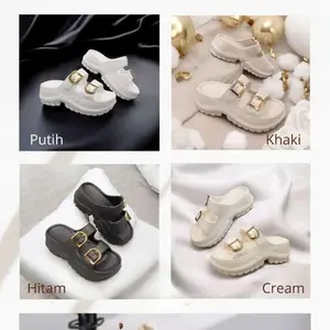 [Promosi] Sunlight! Sandal Wanita Wedges & Sandal Selop Tinggi Anak Tanggung 5-10 Tahun Karet Kekinian Antislip Empuk Ringan Premium - Wanita Wedges EVA Jelly & Anak Kode 518T Tinggi 5cm
