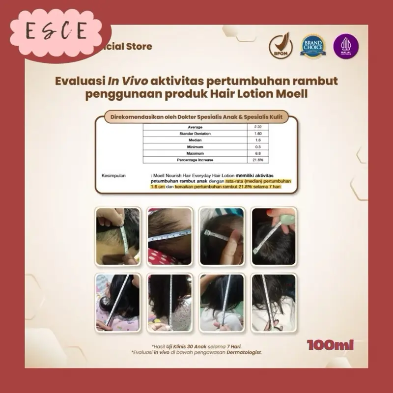 ESCE MOELL Healthy Skincare BABY Natural Organic Hair Lotion Shampoo Body Wash Face Cream Sunscreen Balm 7
