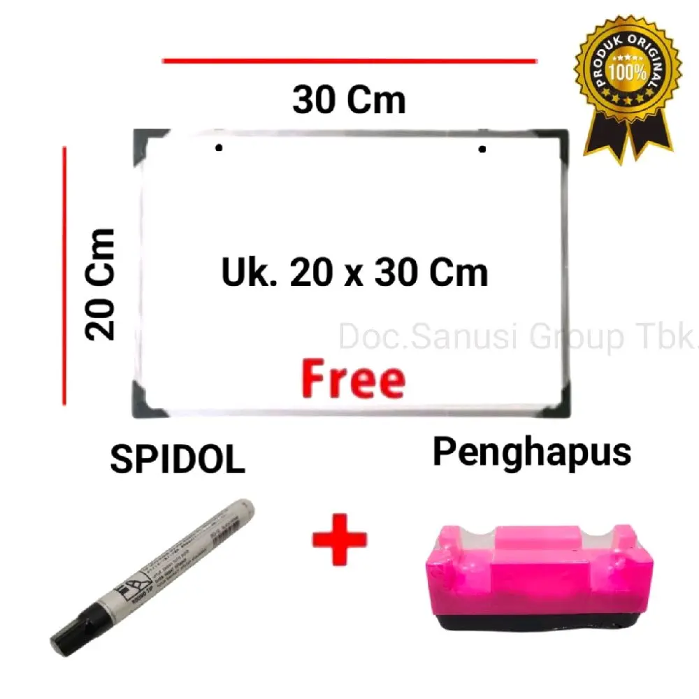 Papan Tulis Whiteboard dengan Spidol dan Penghapus Gratis