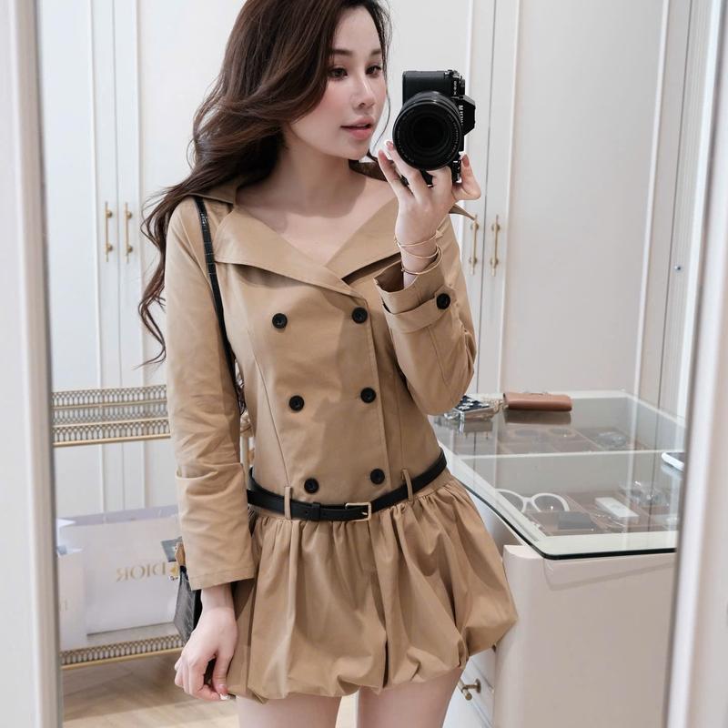 ( Tặng đai ) Váy Kaki Dáng Bí Phồng Dành Cho Nữ Sang Chảnh by T.LINH STORE 68