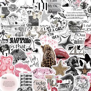 50 Pegatinas de Estilo en Color Plata, Pegatinas Decorativas Creativas para Estudiantes para Habitación, Taza Térmica, Teléfono, Cuaderno, Calcomanías DIY para Pared