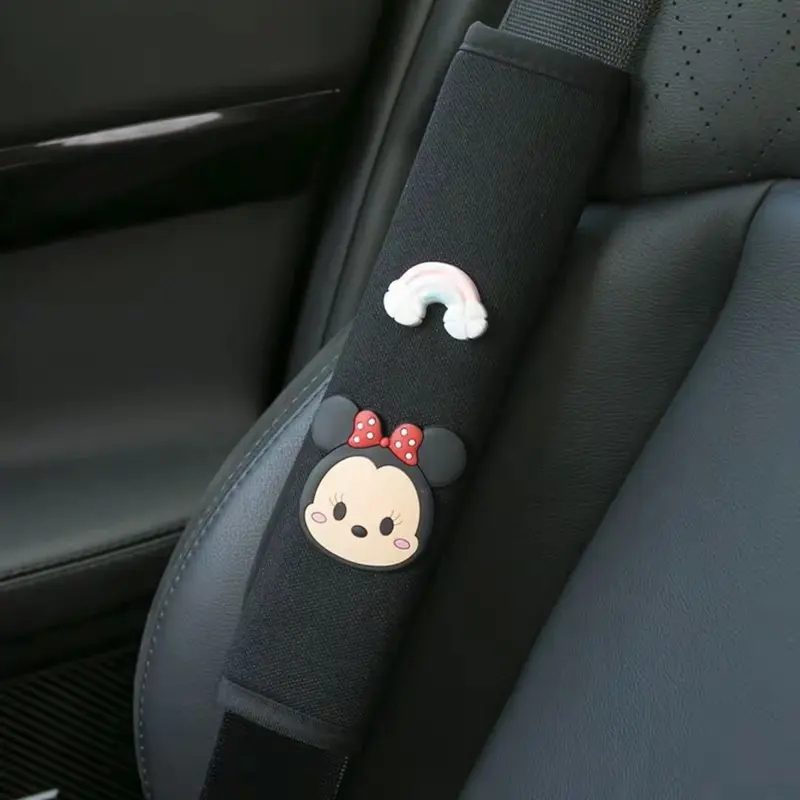 Sarung Cover Seatbelt Mobil Mickey Minnie Corgi Car silikon Blue 1