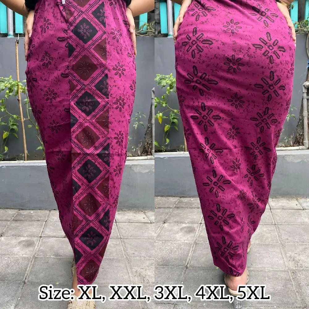 Kamen Jadi Straight Motif Jumputan Nyaman - Panjang Dewasa - Katun