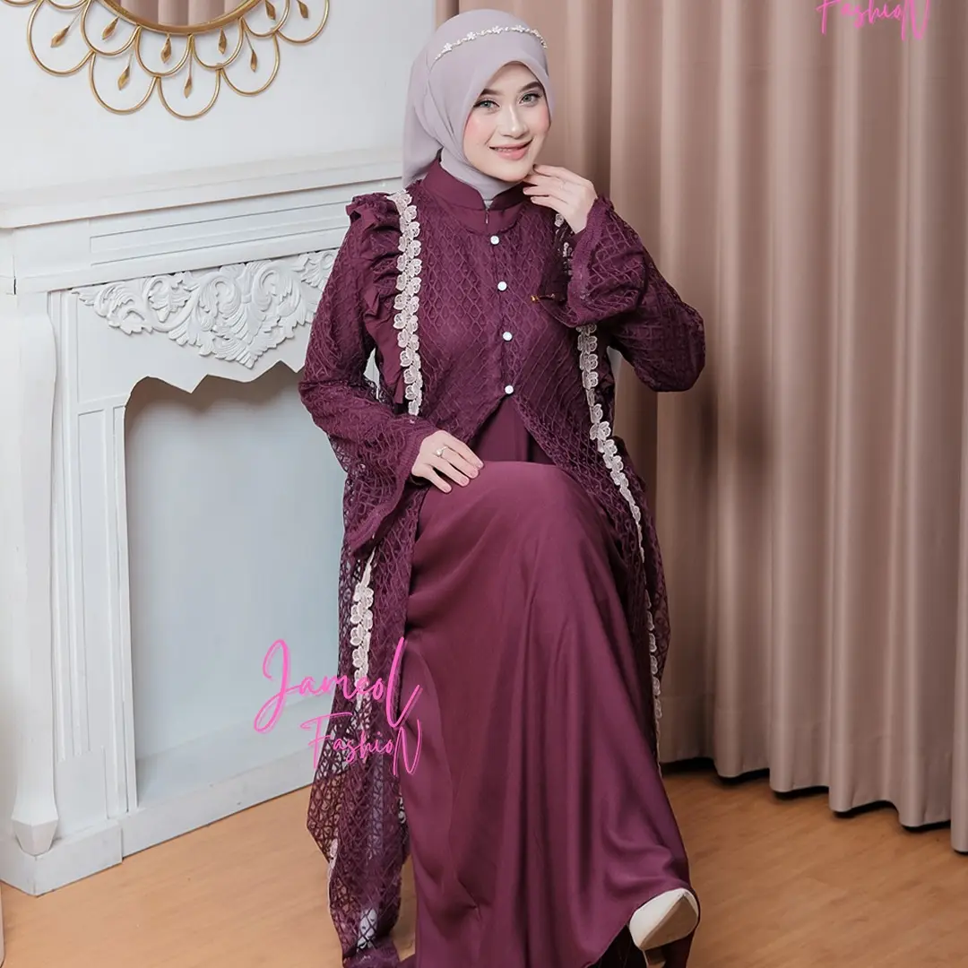 Gamis Saja Burgundy