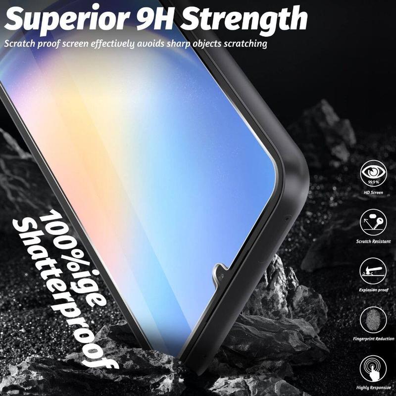 Product Introduction of 2-Pack MAXSHIELD Tempered Glass for Samsung Galaxy A Series (A80 A90 A73 A72 A71 A70 A56 A55 A54 A53 A52s A50S A35 A34 A33 A30S A25 A24 A23 A22 A20S A16 A15 A14 A13 A12 A06 A05S A04S A02S) & S25 24 23 Fe S20 Plus HD Clarity & 9H Screen Protector 14