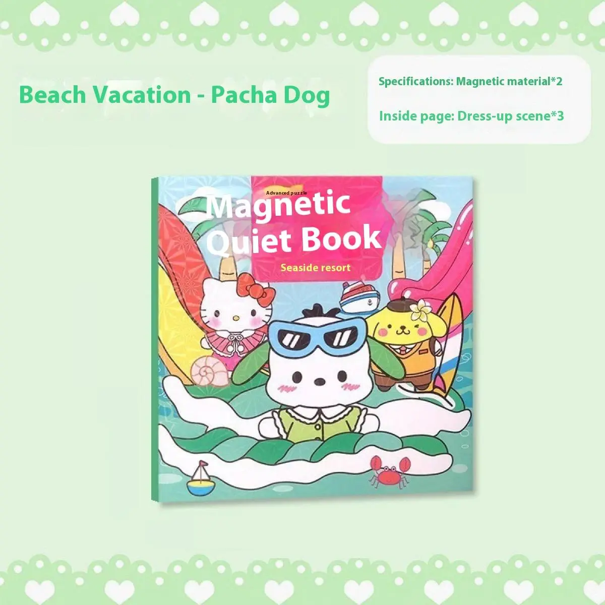 Magnetic DIY Quiet Book,Cutting-Free, Creative DIY Book  Waterproof  Melody Quiet Book Reusable Stickers，Kids Toys