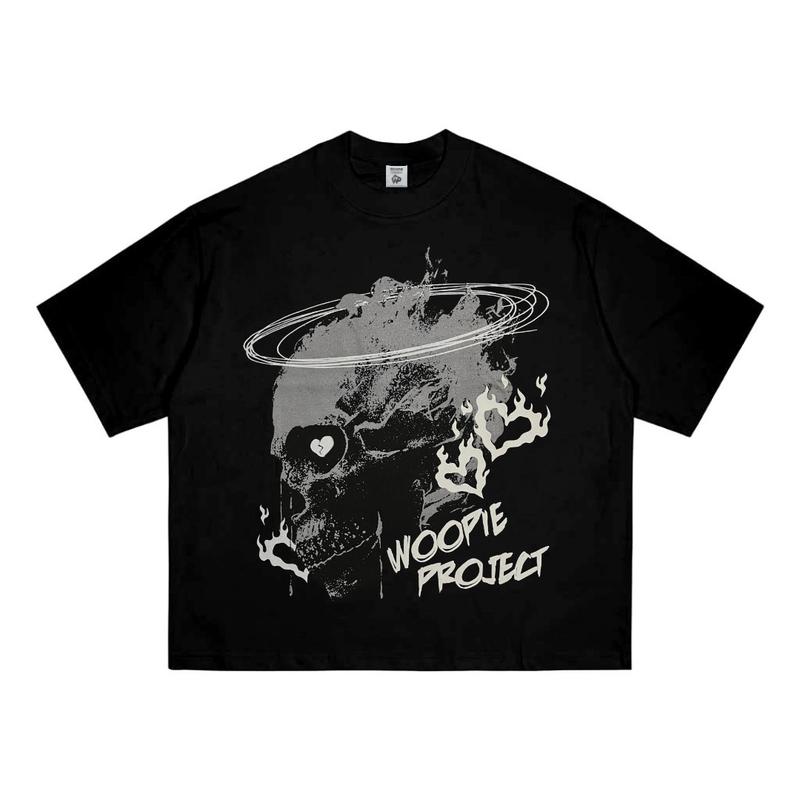 Baju Skena Boxy Fit Pria Wanita Dewasa Oversize BLESSED Vintage T-shirt Motif Keren Woopie Project Kaos Distro Cowok Katun 20s 200gsm Lembut Nyaman Sablon Platisol Printing 5