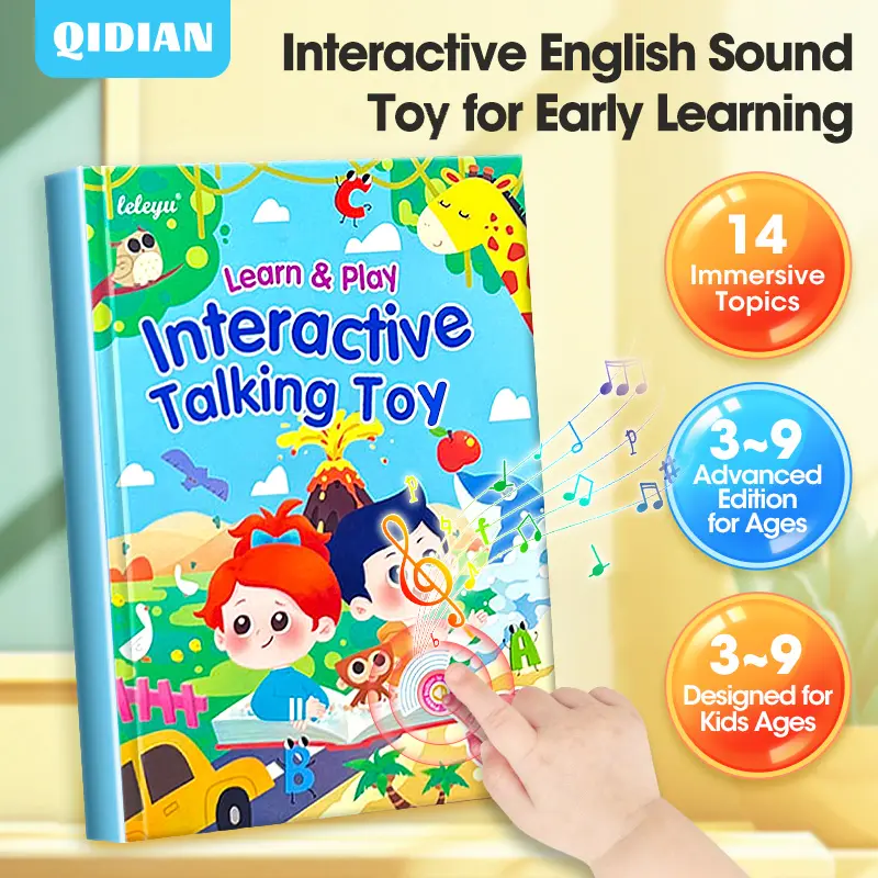 3–9Y | Let’s Learn English – Interactive Sound Toy with 14 Real-Life Topics | 260+ Words & 6 Songs | Tap & Learn for Kids