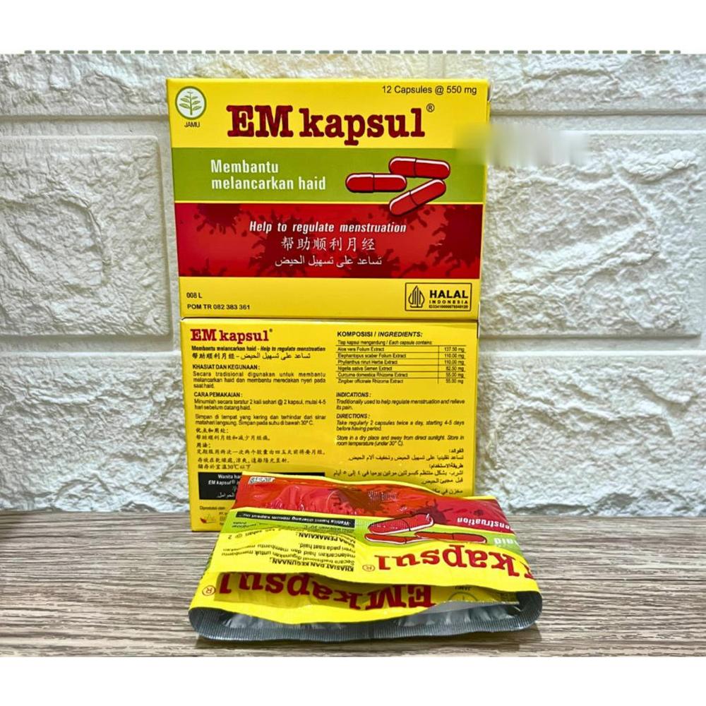 EM KAPSUL 12KAPSUL BOROBUDUR lancar haid nyeri haid M kapsul EMKAPSUL DATANG BULAN lancar haid
