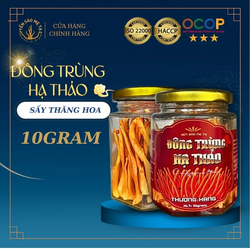 10gr Nấm Trùng Thảo sấy thăng hoa tăng cường sức khỏe , cải thiện giấc ngủ ,  Nước Trà Chè TeaChua Sen 0