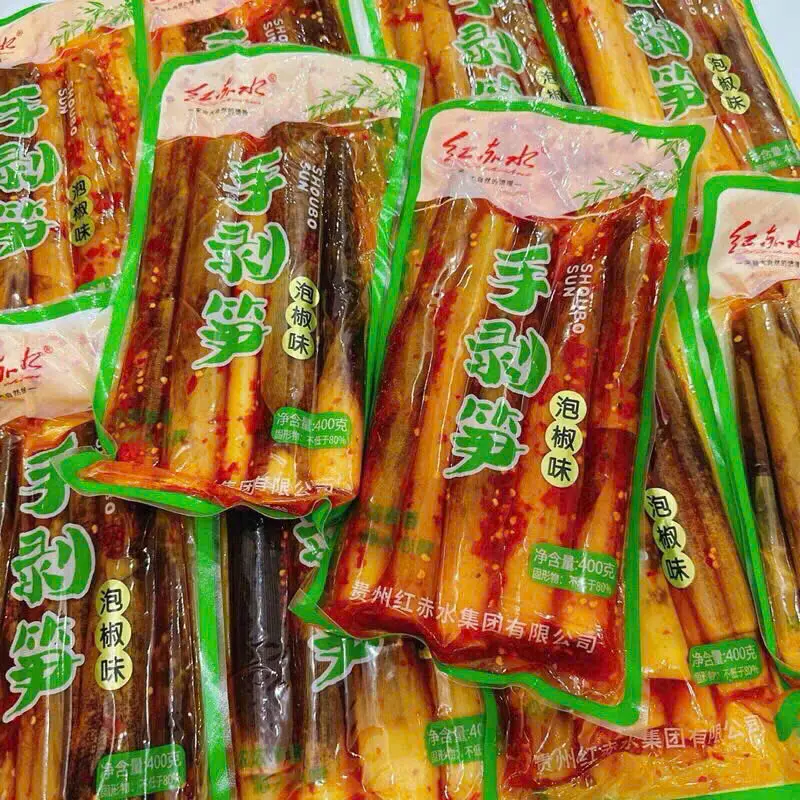 Măng tứ xuyên cay giòn gói to 400gr - Măng bóc vỏ 5
