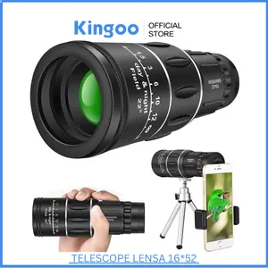 Teropong Monocular 16*52 40mm Teleskop Fokus Jarak Jauh Lensa Zoom Hp Telezoom Dengan Tripod