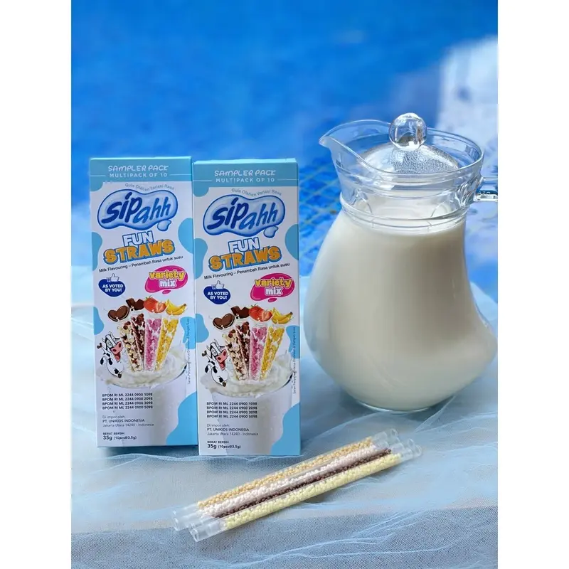 Sipahh Fun Straw Pack 10's Sedotan Rasa Mix 2