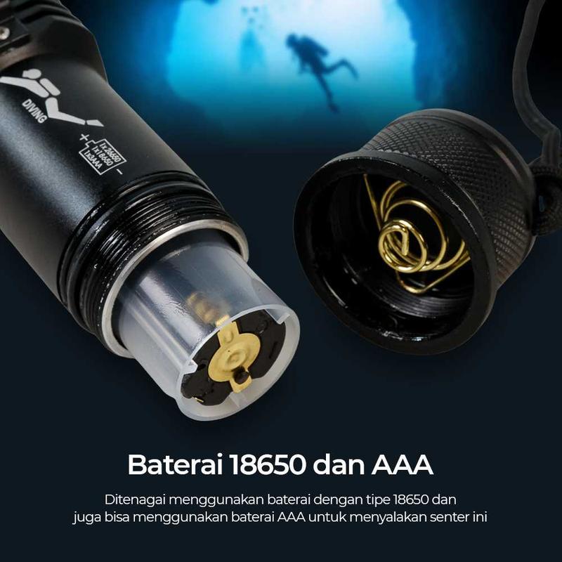 COD G-Gourd Senter selam anti air tahan 20 jam Diving super terang LED Waterproof IPX8 P70 G299 7