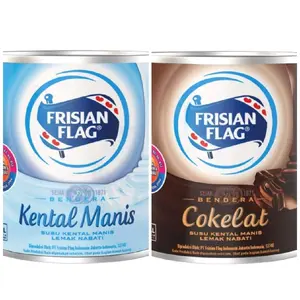 Frisian Flag Bendera Kental Manis Putih Vanilla Cokelat 370gr Kaleng