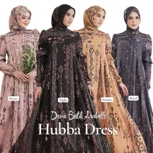 READY STOK ARABELLE OFFICIAL HUBBA SERIES DRES SET SCARF GAMIS ETNIK BATIK SUMBA BUSUI KLOK LEBARAN GAUN PESTA SYARI SET HIJAB