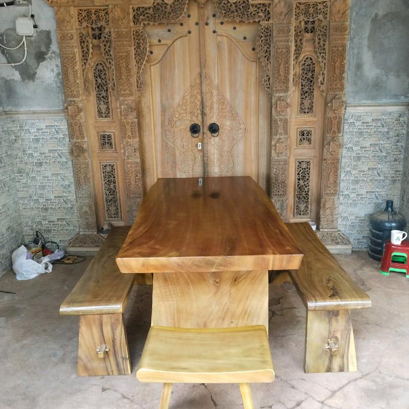 meja trembesi tanpa sambungan 4