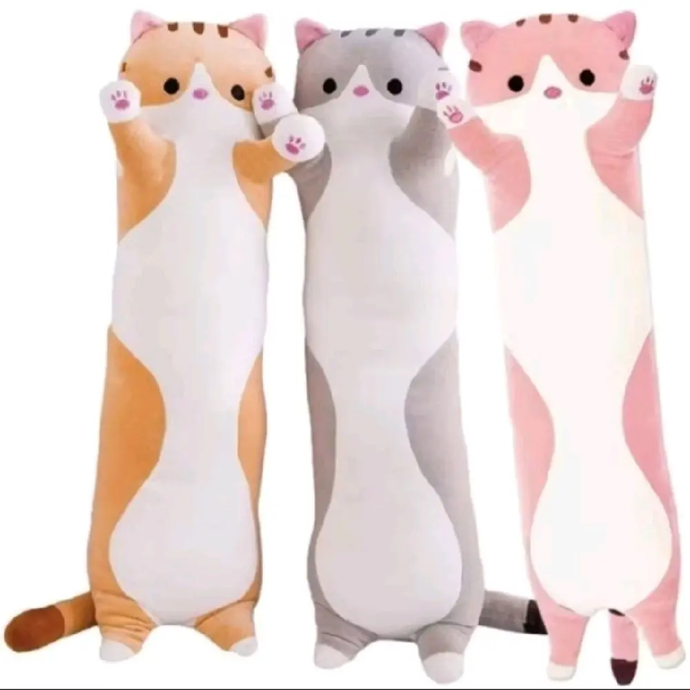 Boneka Guling Kucing Tinggi 60 CM Bahan Lembut Dan Halus SNI Asli