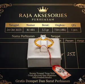 Cincin Lingkar Batu Permata Satu Lapisan E.M.A.S Muda Asli Gratis Dompet Dan Surat Perhiasan Dari Toko